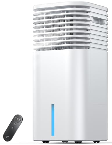 AEROZY Ivory Portable Evaporative Air Cooler 24.3" with Remote & Ice Packs