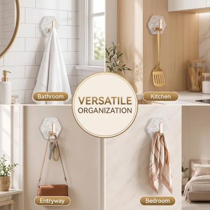 Self-Adhesive Bathroom Hooks Water Ripple Wall Hangers