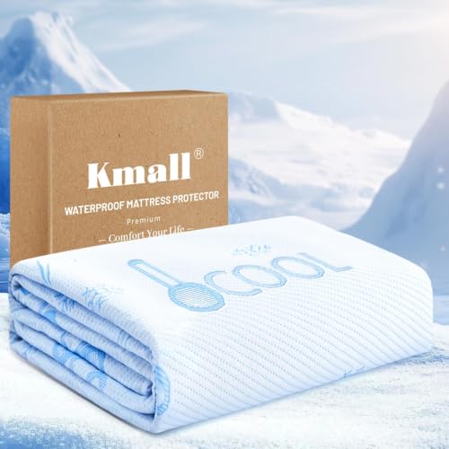 Cooling Queen Size Mattress Protector Blue Waterproof Breathable 3D Air Fabric