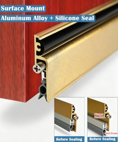 Brown Surface Mount Automatic Door Sweep 30 in Aluminum Seal for Small Animals