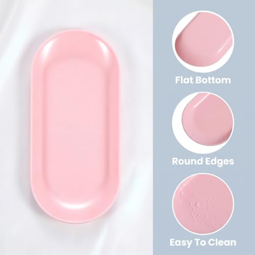 Pink Plastic Nail & Jewelry Storage Trays - Set of 4