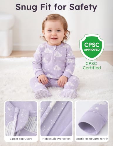 Toddler Pajamas 12 Months - Purple Unicorn Organic Cotton Baby Sleepwear