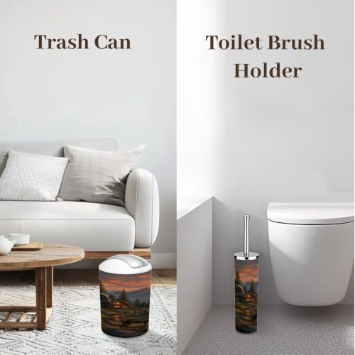 6-Piece Bathroom Accessory Set with Trash Can Dispenser Organizer