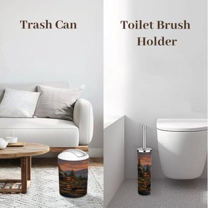 6-Piece Bathroom Accessory Set with Trash Can Dispenser Organizer
