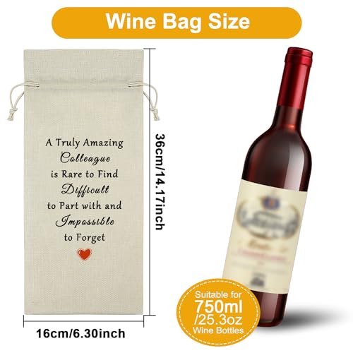 Sazuwu Colleague Leaving Gift Wine Bag Going Away Gifts for Coworkers Women Men Funny Colleague Appreciation Gifts New Job Gifts Wine Accessories Gifts for Wine Lovers Wine Bottle Decoration Bag