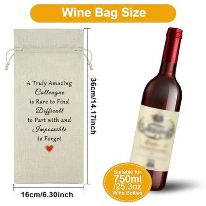 Sazuwu Colleague Leaving Gift Wine Bag Going Away Gifts for Coworkers Women Men Funny Colleague Appreciation Gifts New Job Gifts Wine Accessories Gifts for Wine Lovers Wine Bottle Decoration Bag