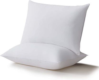 Acanva Bed Pillows for Sleeping - Soft Microfiber Fill, Skin-Friendly Cover | King Size, 2 Pack, White