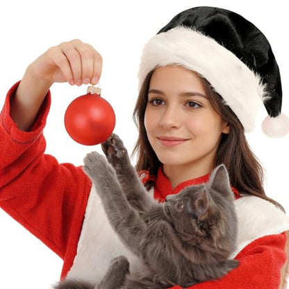 Black Santa Hat for Adults Christmas Party Holiday Costume - Santa Hat Variation