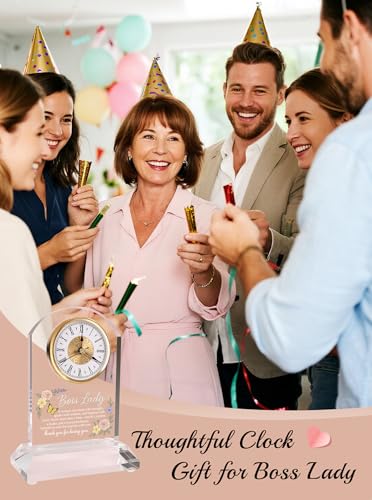 Boss Lady Gifts for Women – Boss Appreciation Silent Desk Clock - Boss Lady Variation