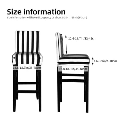 Aruzdey Black and White Stripe Bar Stool Covers Set of 4 - Stretch Washable Counter Height Chair Covers