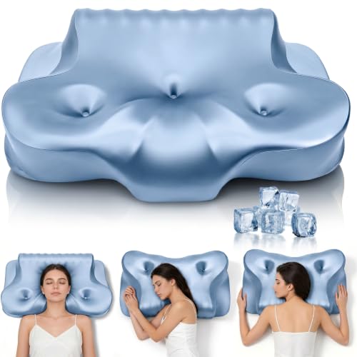 Cooling Memory Foam Neck Pillow for Support and Pain Relief
