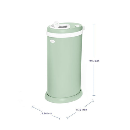 Ubbi Steel Diaper Pail - Odor Locking Design, No Special Bag Needed | Award-Winning Sage Green