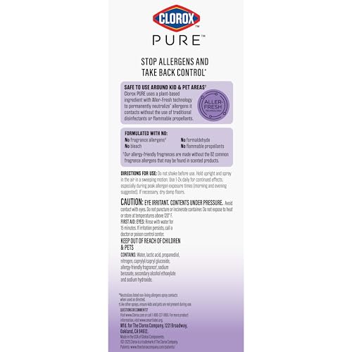 Clorox PURE Allergen Neutralizer Daily Air Spray, Nighttime Calm, 8 Ounces