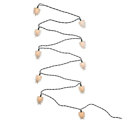 10-Light Clear Pinecone String Lights for Holiday Decor