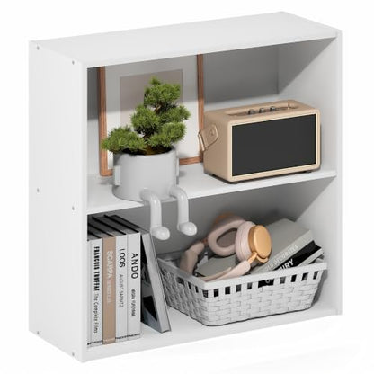 Furinno PASIR 2-Tier Book Shelf White 11.6 x 24.6 x 23.7 Inches