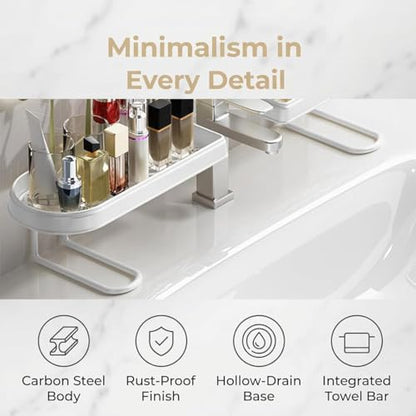 Carbon Steel Bathroom Organizer No-Drill Vanity Counter Storage Rack - Variation #A
