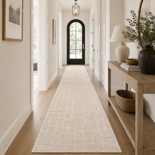 Well Woven Serenity Soft Linen Ivory Extra-Long Hallway Runner Rug 2'2" x 20' Variation