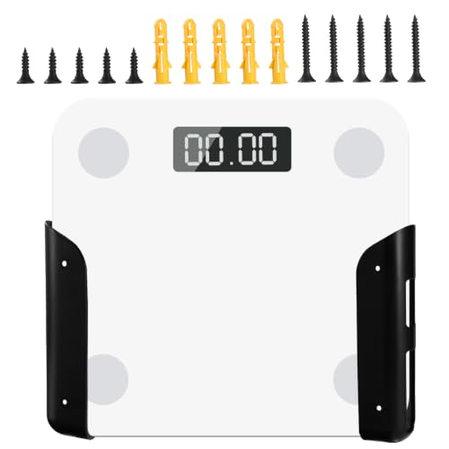 Wall-Mounted Bathroom Scale Holder Set - Black, 2 Pieces
