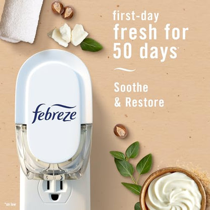 Febreze Plug In Air Freshener, Odor-Fighting Scented Oil Refill For Home, Bathroom, & Kitchen, Long Lasting, Refresh & Energize and Soothe & Restore Scents, 0.87oz Refills, 4ct (2 of Each)
