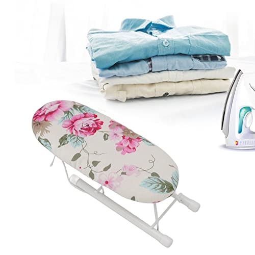 Ymiko Portable Folding Mini Ironing Board with Peony Flower Design, Travel Size