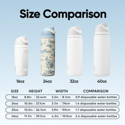 Insulated Stainless Steel Water Bottle 24 oz with Locking Push-Button Lid - Toile Be Home