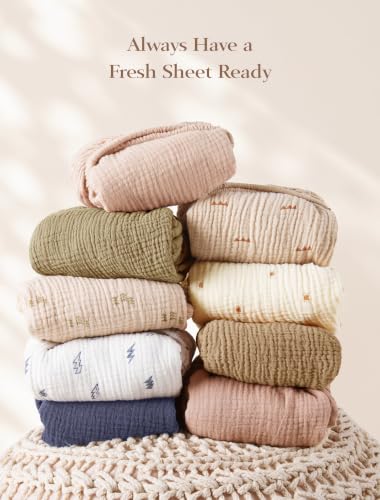 Muslin Bassinet Sheets 3-Pack for Bedside Sleeper - Olivekhakitree Variation