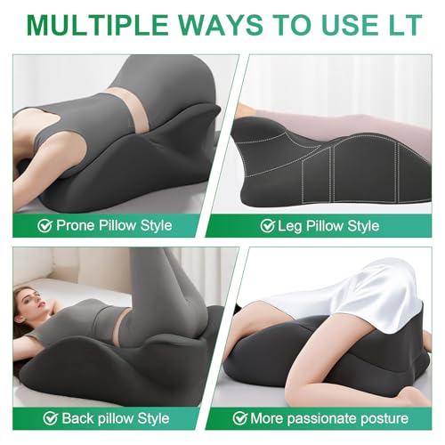 Lock Love Large Memory Foam Ergonomic Pillow for Couples - Wedge Support, 27x17x9 Inches