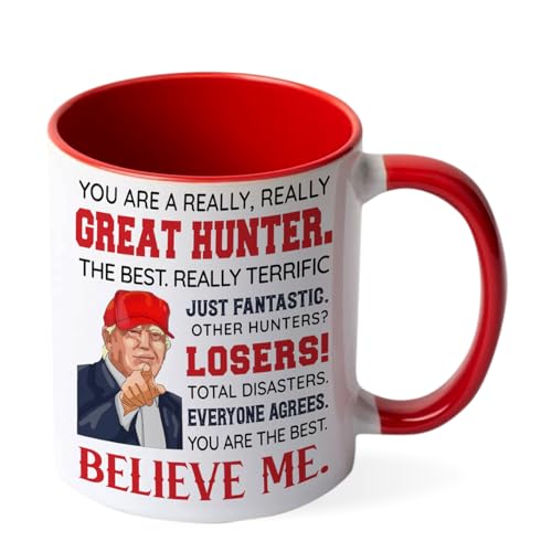 Hunting Gift Mug for Men - Deer & Outdoor Enthusiasts - Red 11Oz Ceramic