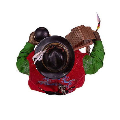 Festive Fabricché German Santa Figurine with Music and Nutcracker