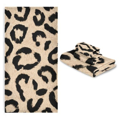 ALAZA Beige Leopard Spots Towel Set - 3 Piece Bathroom Linen Multi13