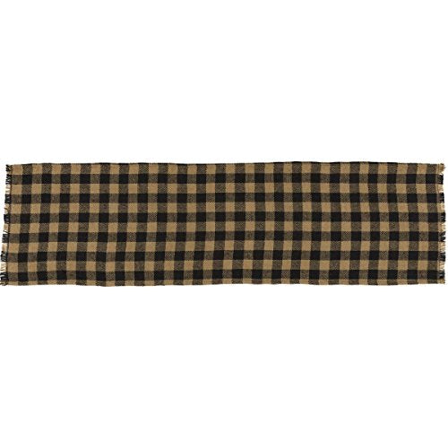13x48 Burlap Check Runner with Fringed Edges - Pack of 2, Rustic Kitchen Table Decor