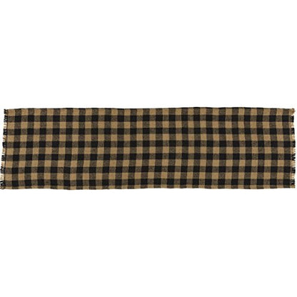 13x48 Burlap Check Runner with Fringed Edges - Pack of 2, Rustic Kitchen Table Decor