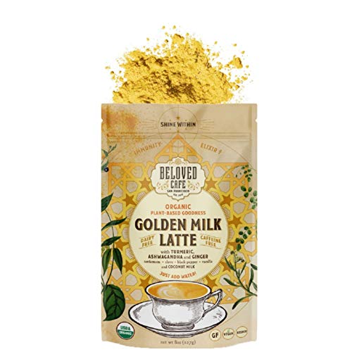 Beloved Golden Milk Latte, Organic Plant-Based Turmeric Latte Mix | Turmeric | Adaptogenic Ashwagandha | Packed with Antioxidant & Nutrient Dense Superfoods | 11 servings (6 oz)