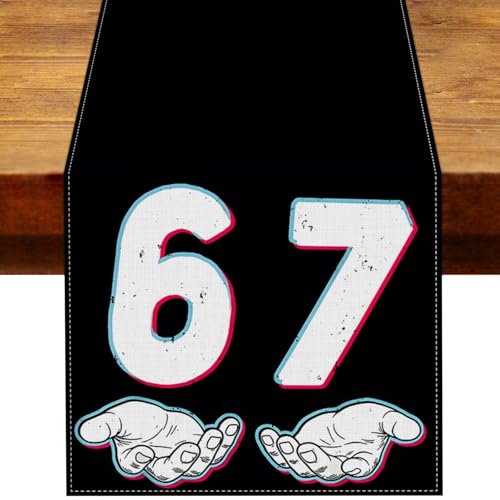 67 Meme Table Runner for Christmas Party Decor - 6-7 People