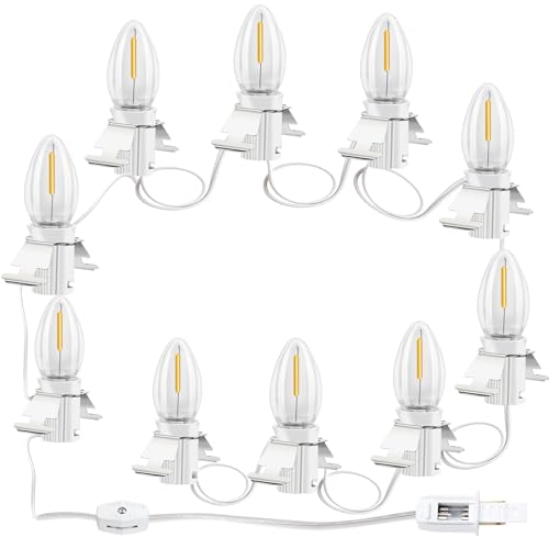 Christmas Village Lights Set - 10 Warm White C7 LED Bulbs for Holiday Decor