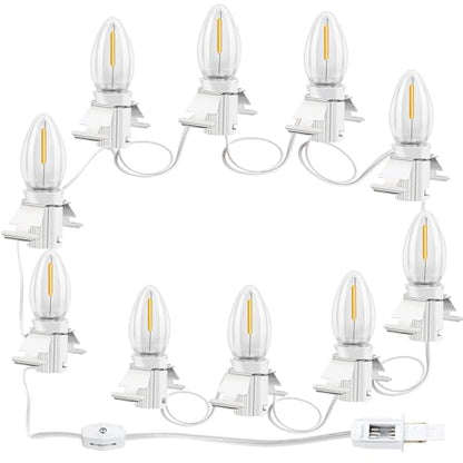 Christmas Village Lights Set - 10 Warm White C7 LED Bulbs for Holiday Decor