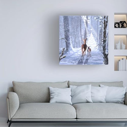 Wrapped Canvas Wall Art - Christmas Magic Landscape 24x24 - Modern Home Decor