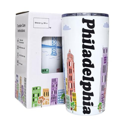Philadelphia City Themed 20oz Insulated Tumbler - Stainless Steel Travel Mug