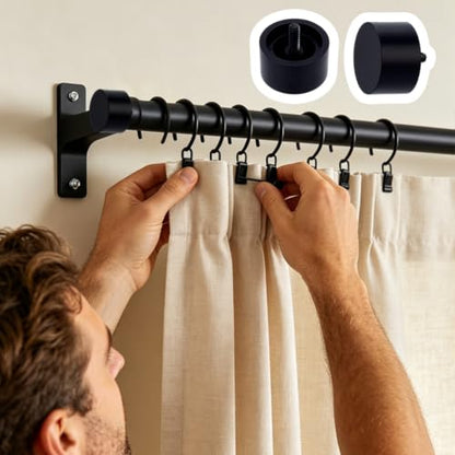 4 Pcs Black Plastic Curtain Rod Finials 34mm Diameter for Roman & Window Treatment Variation of THIS listing