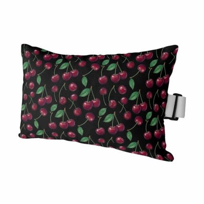 Outdoor Waterproof Lumbar Pillow with Insert & Adjustable Strap - Cherry & Green Botanical Leaves, 11x16, Pack of 1