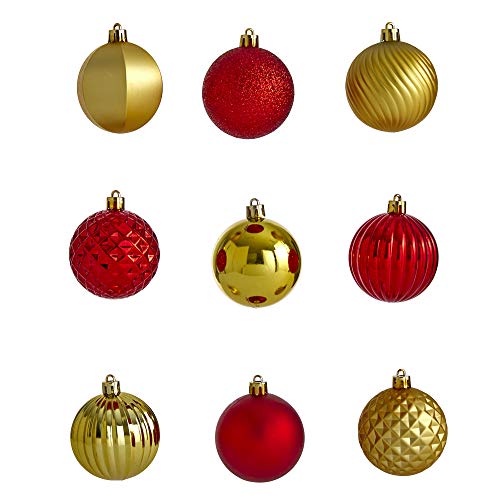 Red Nearly Natural Holiday Shatterproof Christmas Tree Ornaments Set - 101 Count, 60mm