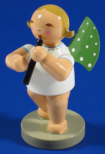 German Hand-Painted Angel Figurine with Recorder - Wendt & Kühn Collectible