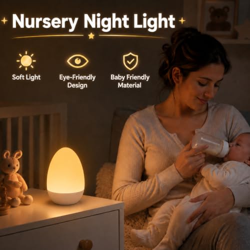 Egg Night Light for Nursery Baby Sleep Nighttime Feeding Touch Control