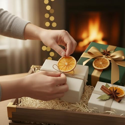 Orange Dried Slices for Crafts & Decor - 30 Pieces with Twine, Christmas Wreath & Garland Supplies