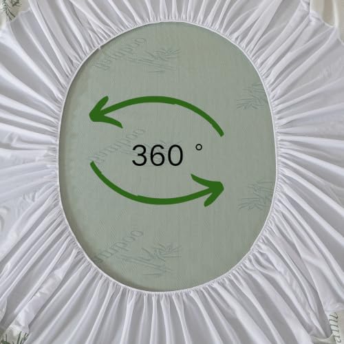 WhatsBedding Bamboo Mattress Protector Queen Size Cover - Breathable & Quiet