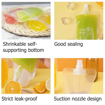 100ml Reusable Drinking Flasks - 10pcs, Leak-Proof, Heat & Cold Resistant with Funnel