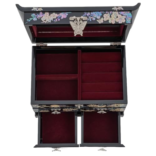 Mother of Pearl Jewelry Organizer Box - Plum Blossom - Elegant Gift for Women