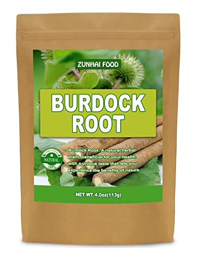 Premium Natural Burdock Root, Dried Burdock Root, Cut & Sifted, 4.0oz(113g), No Gmo, Caffeine Free