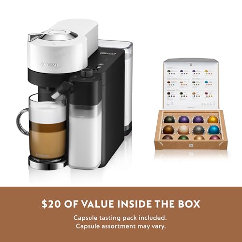 Nespresso Vertuo Lattissima Coffee & Espresso Maker by De'Longhi, Matte White and Glossy