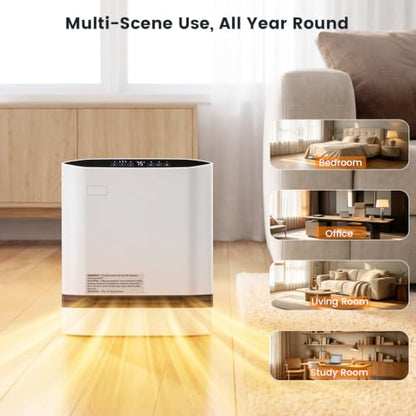 Electactic Space Heater Portable Electric Heaters White Compact - Indoor Use